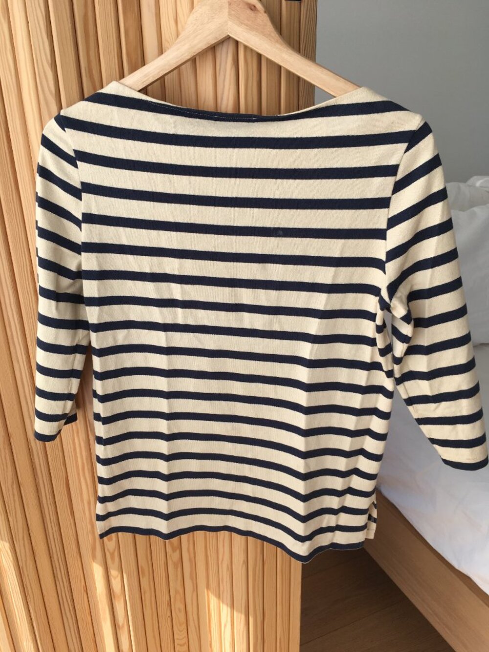Chloe rare striped bateau neck 3/4 sleeve top - Picture 3 of 5